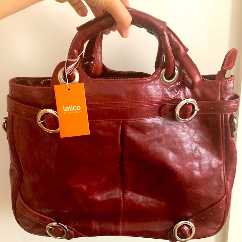 Latico red leather hangbag